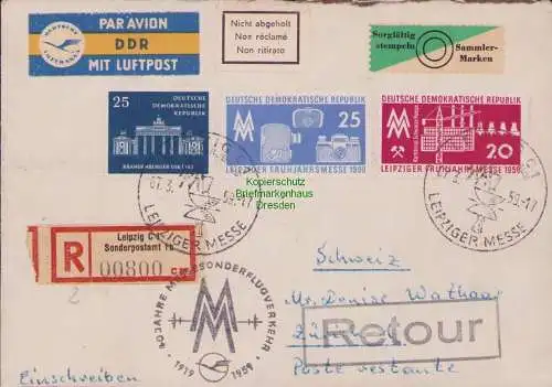 B15121 Brief DDR 1959 Mit Luftpost Leipzig C1 Buchgewerbehaus Sonderpostamt