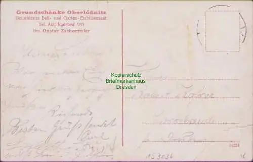 153036 AK Grundschänke Oberlößnitz um 1920 Gustav Zschommler