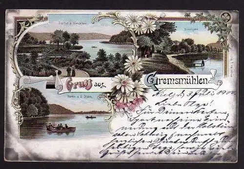 82092 Ansichtskarte Malente Gremsmühlen Litho Diecksee Holm 1900