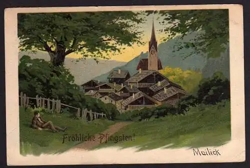 52132 Ansichtskarte Mailick Fröhliche Pfingsten 1906 Weimar