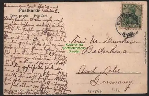 151544 AK Otterndorf Westerwanna 1907 Partie am Kriegerdenkmal