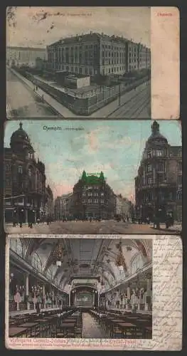 149249 3 Ansichtskarte Chemnitz Kaserne Kronprinz No. 104 1908 Johannisplatz Wintergarten