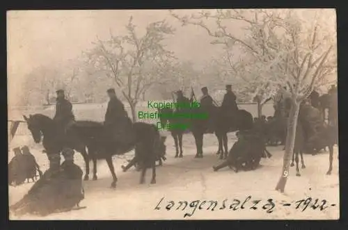 142747 AK Langensalza Thür. 1922 Fotokarte Winter Pferde Soldaten Militär Schlit