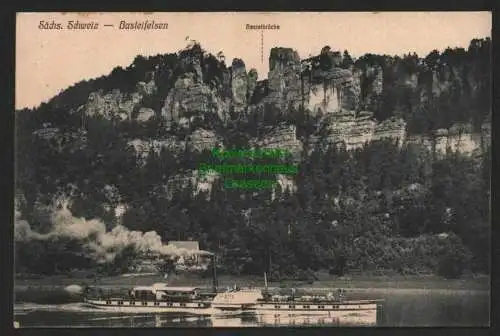 141037 Ansichtskarte Sächsische Schweiz Basteifelsen Basteibrücke um 1910