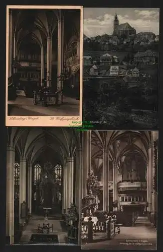 140520 4 AK Schneeberg Erzgebirge Inneres der St. Wolfgangskirche um 1930