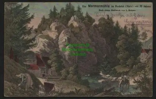 140535 Ansichtskarte Marmormühle im Bodetal Harz Wernigerode 1912