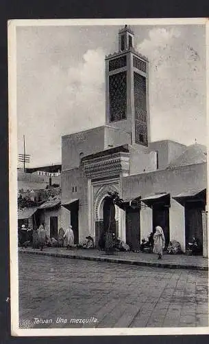 107283 Ansichtskarte Tetuan Marokko Una mezquita 1939 Zensura Militar n Dresden Deutschland