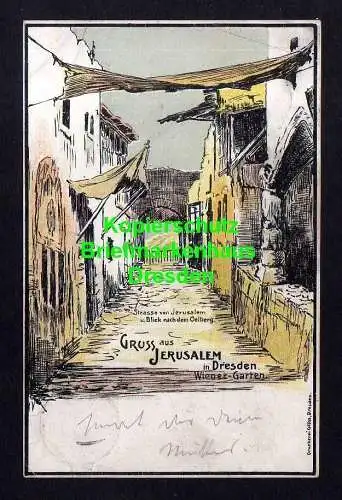 118795 Ansichtskarte Dresden 1897 Künstlerkarte Freie Bühne Alte Stadt