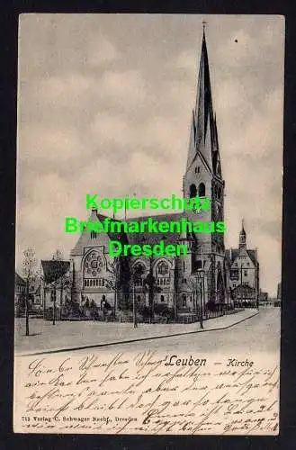 118996 Ansichtskarte Dresden Leuben 1903 Kirche Vollbild Himmelfahrtskirche