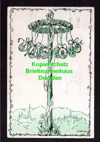 114381 Ansichtskarte Dresden Wien Sängerfahrt des Dresdner Orpheus 1925 Künstlerkarte W. We