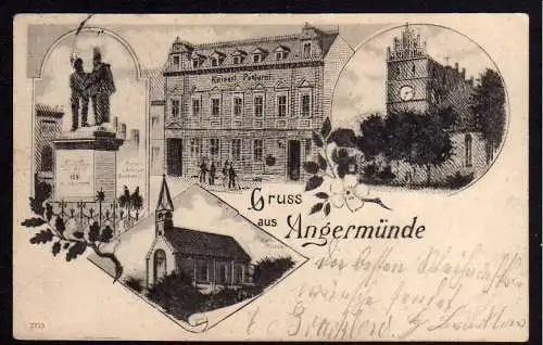 74114 AK Angermünde Postamt Kirche 1901
