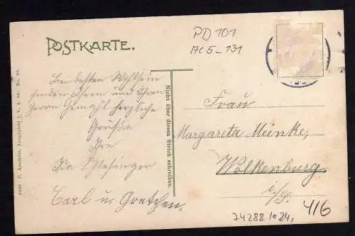 74288 AK Bahnhof Lengenfeld i. V. Stadtseite Vollbild 1906 Staatsbahn