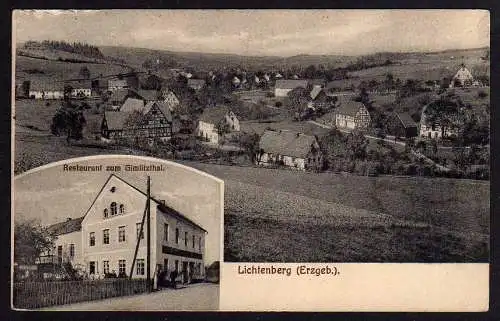 68752 Ansichtskarte Lichtenberg E. 1915 Restaurant zum Gimlitzthal