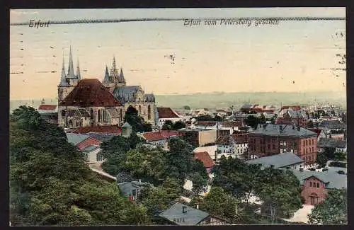 61767 Ansichtskarte Erfurt vom Petersberg gesehen 1910
