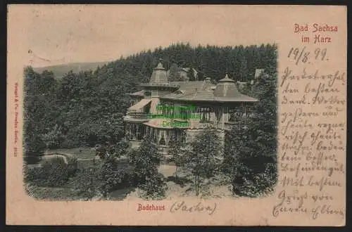 51843 AK Bad Sachsa Badehaus 1899