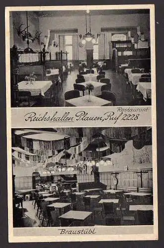 37464 AK Plauen Bahnhofstr. Reichshallen 1940 Gasthaus Feldpost