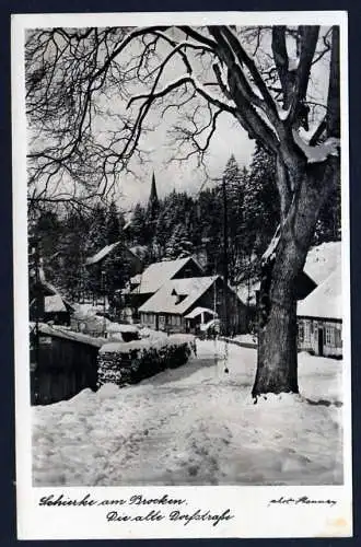 38118 AK Schierke am Brocken Die alte Dorfstraße im Winter 1944