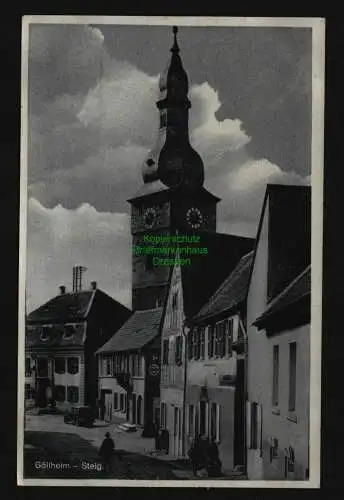 134420 AK Göllheim Steig Straße Kirche 1947