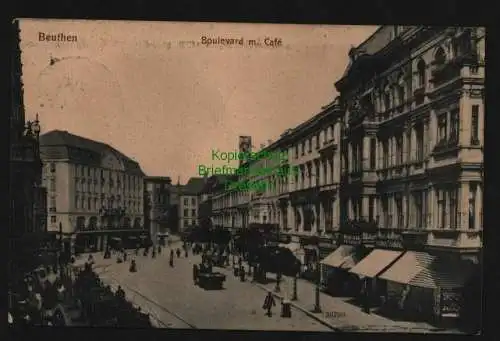 134567 AK Beuthen O.-S. Bytom 1912 Boulevard mit Cafe