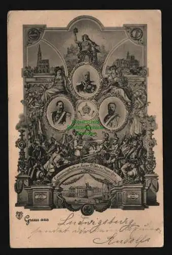 134458 AK Ludwigsburg um 1900 Erinnerungskarte an Kaiser Wilhelm den Siegreichen