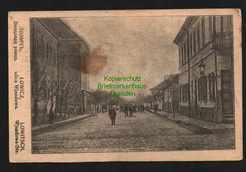 132927 AK Lowitsch Lowicz 1915 Wjazdowa Straße Feldpost Württ. Armeekorps