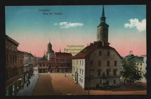132848 AK Gleiwitz Gliwice um 1920 Ring und Rathaus