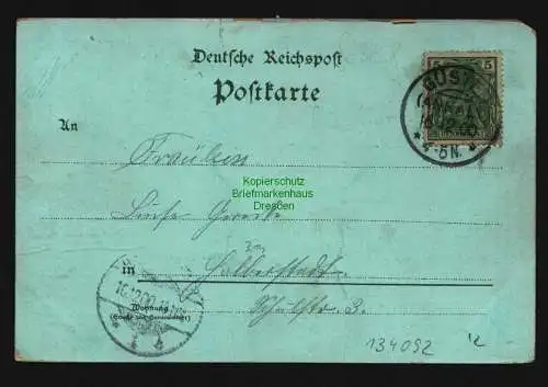 134092 AK Güsten Litho Post Kirche Bahnhof Kapelle Mittel- und Bürgerschule 1900