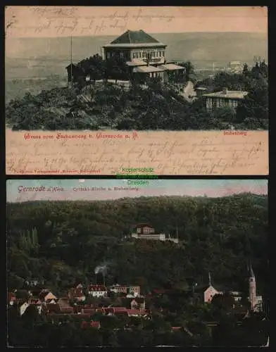 134098 2 AK Stubenberg bei Gernrode Harz 1900 Cyriaki Kirche 1909