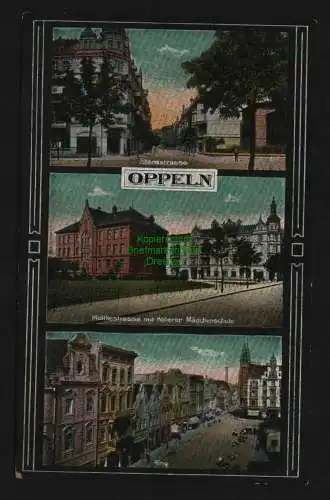 132839 Ansichtskarte Opole Oppeln 1918 Moltkeplatz Sternstraße Ring Mädchenschule