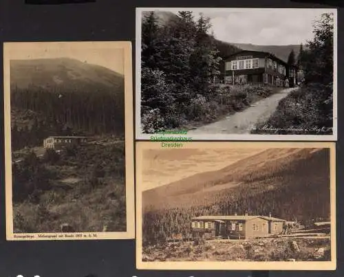 130893 3 Ansichtskarte Riesengebirge Melzergrundbaude 1921 1924 Fotokarte um 1930