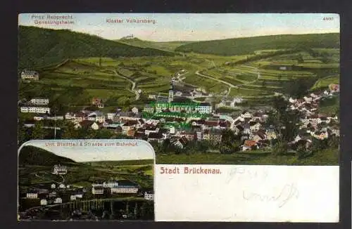 131033 AK Stadt Brückenau Prinz Rupprecht Genesungsheim Str. zum Bahnhof 1905