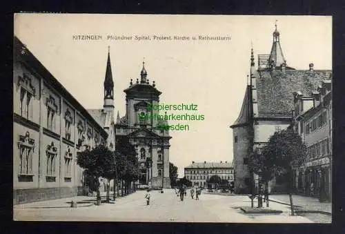 131127 AK Kitzingen Pfründner Spital Kirche Rathausturm 1912
