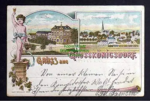 127734 AK Großkönigsdorf Königsdorf Frechen 1897 Litho Gasthof zur Post Bahnhof