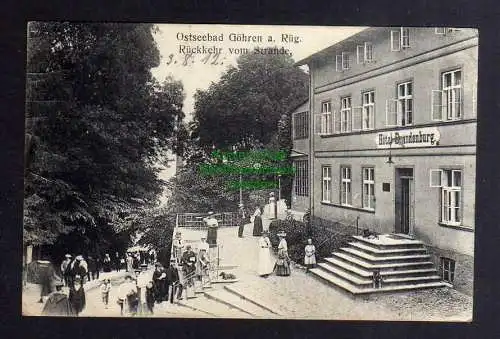 127744 AK Ostseebad Göhren Rügen Hotel Brandenburg 1912