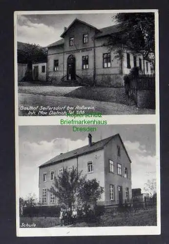 127868 AK Seifersdorf bei Roßwein Schule Gasthof 1944 Feldpost Bahnpost