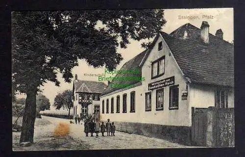 127655 AK Essingen Pfalz Wirtschaft zum Deutschen reich Kinderschule 1920