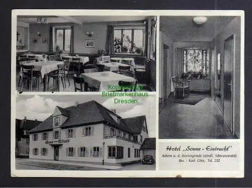 127443 AK Achern an der Hornigsrinde Hotel Sonne Eintracht Schwarzwald 1957