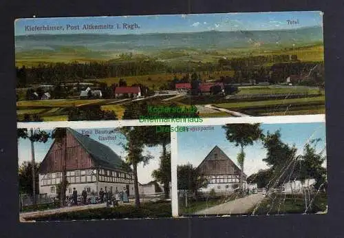 125611 Ansichtskarte Kieferhäuser Post Altkemnitz Riesengebirge 1926 Gasthof Baumgart