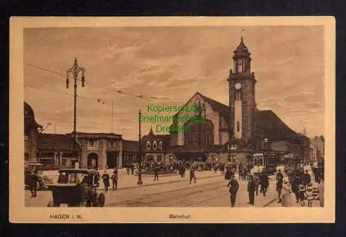 125749 Hagen i. W.  Bahnhof Straßenseite 1922