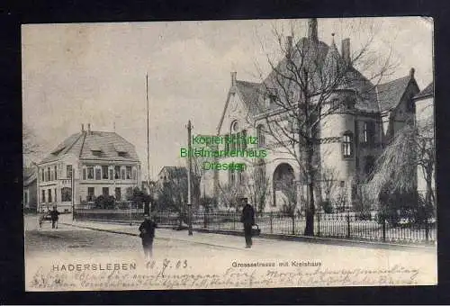 124797 AK Haderslev Hadersleben 1903 Drossestrasse mit Kreishaus