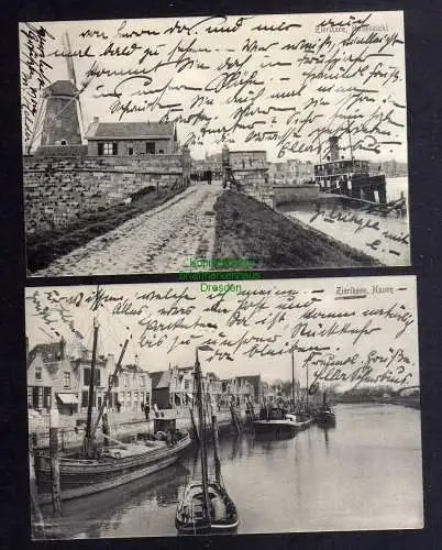 124741 2 AK Zierikzee Hauenzicht 1914 Windmühle Mole Haven Hafen