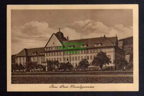 124376 AK Brüx 1939 Staats- Oberrealgymnasium Schule
