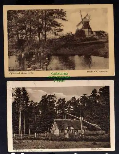 124179 2 AK Ostseebad Graal i. M. Windmühle Mole Lehrerteich Waldhaus 1924