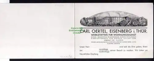 124030 Klapp Karte Reklame Eisenberg Thür. Werkstätten für Wohnungskunst um 1925