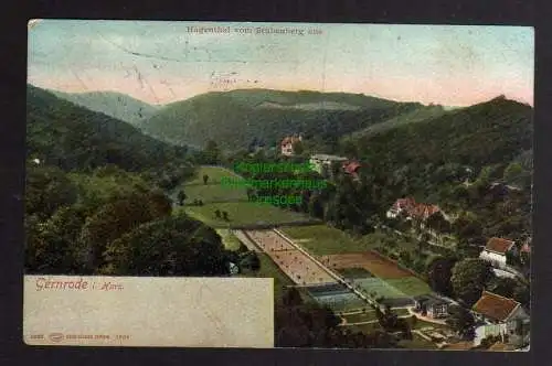 124272 AK Gernrode Harz Hagenthal vom Stubenberg aus um 1905