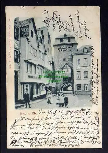 124362 AK Linz am Rhein 1901 Rheintor  Gasthaus zum Adler