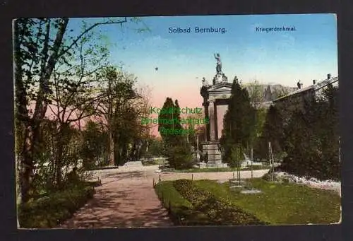 124274 AK Solbad Bernburg Kriegerdenkmal 1917