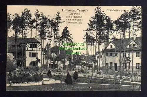 123794 AK Luftkurort Templin Post Erholungsheim 1923