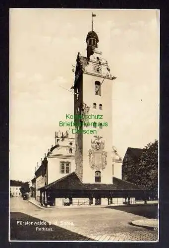 123784 AK Fürstenwalde d. d.Spree Fotokarte Rathaus 1936