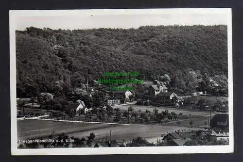 123836 AK Diesbar Nieschütz a. d. Elbe Fotokarte 1937 Landpoststempel